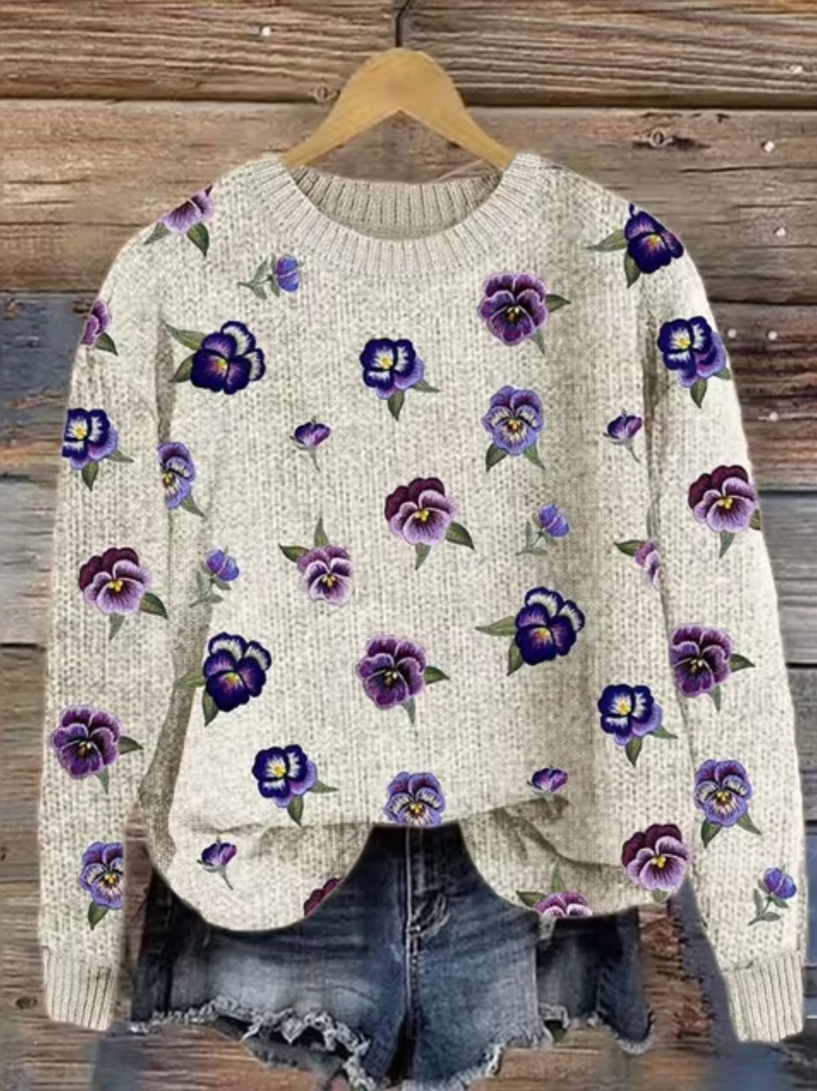 Alyssa – Printed Knitted Sweater